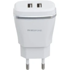 СЗУ-адаптер Borofone BA2A 2.4A 2USB + кабель 3in1